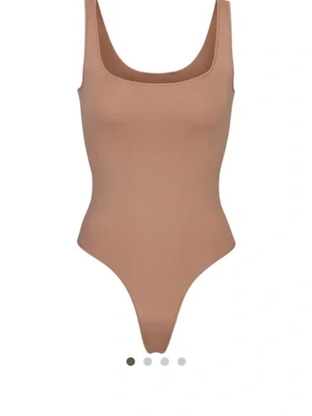 SKIMS Essential Scoop Neck Bodysuit in Camel